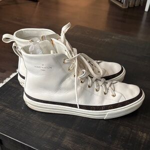 Louis Vuitton Cream High-Top Sneakers
